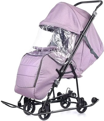 Санки-коляска Galaxy Универсал 1 (елки на сером)