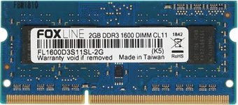 Оперативная память Foxline 8GB DDR3 SODIMM PC3-12800 FL1600D3S11L-8G