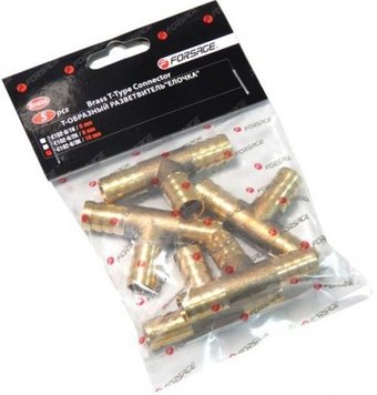 Фитинг FORSAGE Разветвитель Т-образный елочка 10 мм F-E102-6/3K (5 шт.)