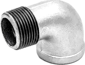 Фитинг Fittex PLUS Угольник сантехнический Ду 15 (1/2") ВР/НР 127-3574 (чугун оцинкованный)