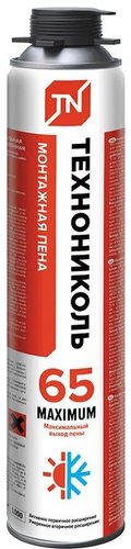 Монтажная пена ТехноНИКОЛЬ Maximum 65 профессиональная всесезонная (0.99 кг)