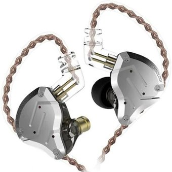 Наушники KZ Acoustics ZS10 Pro (без микрофона, серебристый/черный)