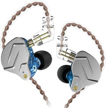 Наушники KZ Acoustics ZSN Pro (без микрофона, серебристый/синий)