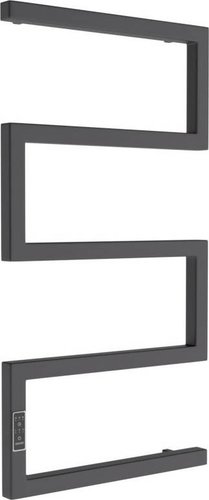 Полотенцесушитель Маргроид Ferrum Snake СНШ профильный 80*50 Черный матовый, скрытого монтажа, таймер слева