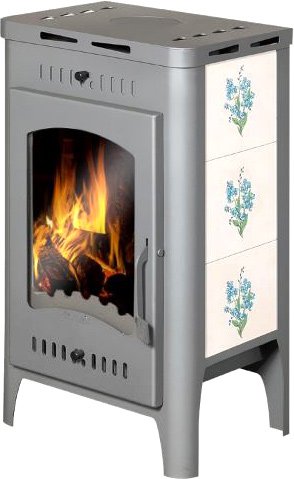 Свободностоящая печь-камин ЭкоКамин Бавария Оптима Незабудка