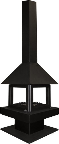 Свободностоящая печь-камин ЭкоКамин Эклипс островной 4D (черный)