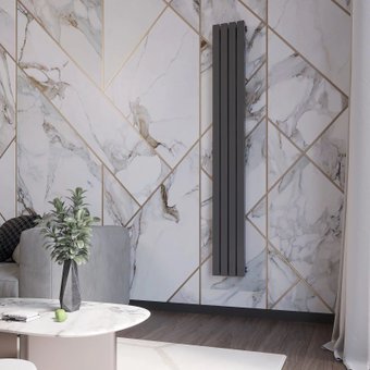 Дизайн-радиатор Faberg Quadro 1/50 (4 секции, серый матовый RAL-7021)