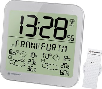 Настенные часы Bresser MyTime Meteotime LCD (серебристый)