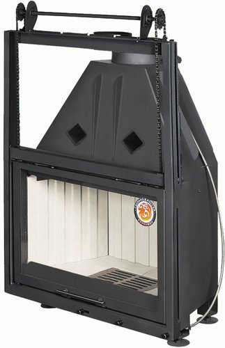 Встраиваемая печь-камин ЭкоКамин Альфа 800 K с контргрузом