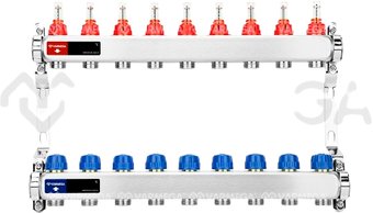 Запорная арматура Varmega Коллектор для теплого пола с расходомерами VM15109 ВР 1"