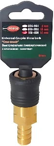Фитинг RockForce Быстроразъем пневмат с клап елочка 12 мм RF-SE6-4SH