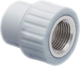 Фитинг РосТурПласт Муфта ПП комбинированная ВР (серый) 25х3/4"