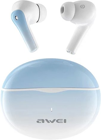 Наушники Awei T62 (белый/голубой)