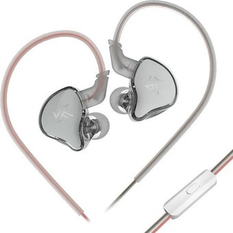 Наушники KZ Acoustics EDCX (с микрофоном, серебристый)