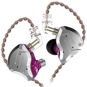 Наушники KZ Acoustics ZS10 Pro (без микрофона, серебристый/фиолетовый)