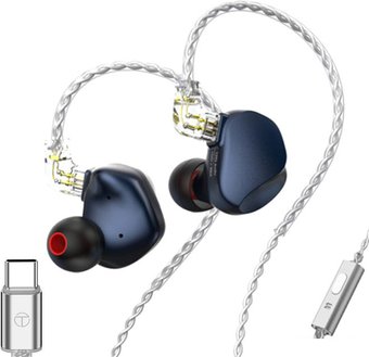 Наушники TRN VX Pro USB Type-C (темно-синий, с микрофоном)