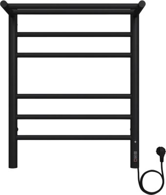 Полотенцесушитель TERMINUS Аврора с полкой П6 450х600 КС 9005 (черный)
