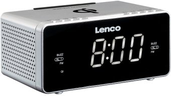 Настольные часы с беспроводной зарядкой Lenco CR-550SI