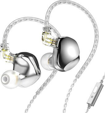 Наушники TRN VX Pro (серебристый, с микрофоном)