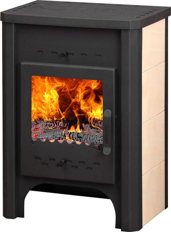 Свободностоящая печь-камин ЭкоКамин Бавария с плитой и теплообменником (ПКП 007)