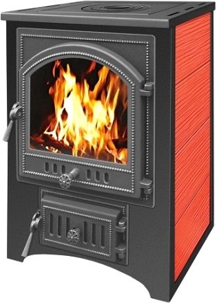 Свободностоящая печь-камин Везувий ПК-01(205) 12 кВт (с плитой, красный)