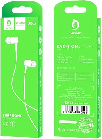 Наушники Denmen DR02 (белый)