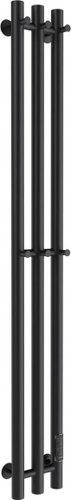 Полотенцесушитель Маргроид Ferrum Inaro СНШ 120x6x12 6 крючков, Черный матовый, скрытого монтажа, таймер справа