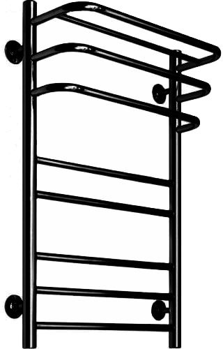Полотенцесушитель Маргроид Вид 10/3 с полкой нижнее подключение 80x50 (черный)