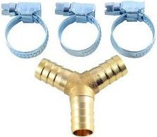 Фитинг RockForce Y-образный разветвитель елочка 12 мм + хомуты RF-E102-5/4