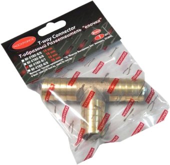 Фитинг RockForce Разветвитель T-образный елочка 16 мм RF-E102-6/6