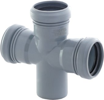 Фитинг РосТурПласт Крестовина для внутренней канализации 50х87°