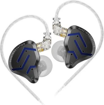 Наушники KZ Acoustics ZSN Pro 2 (без микрофона, темно-серый/синий)