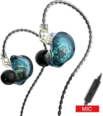 Наушники TRN CS2 (синий, c микрофоном)