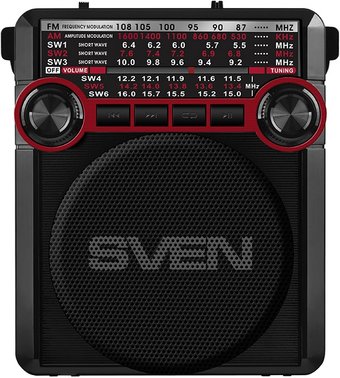 Радиоприемник SVEN SRP-355 (черный/красный)