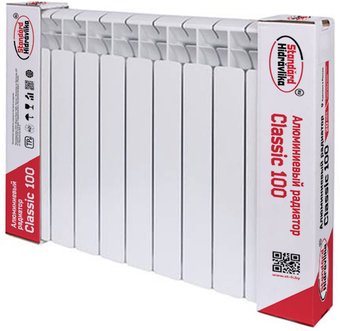 Алюминиевый радиатор Standard Hidravlika Classic 100 500 мм (10 секций, белый)