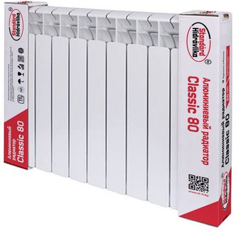 Алюминиевый радиатор Standard Hidravlika Classic 80 500 мм (8 секций, белый)