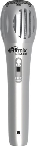 Проводной микрофон Ritmix RDM-130 (серебристый)