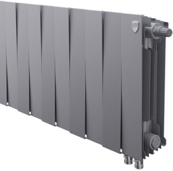 Биметаллический радиатор Royal Thermo PianoForte 300 Silver Satin (10 секций) нижнее подключение