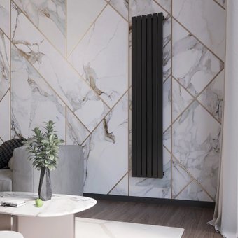 Дизайн-радиатор Faberg Quadro 1/50 (8 секций, черный матовый RAL-9005)