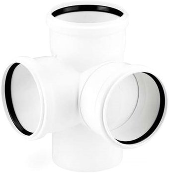 Фитинг РосТурПласт Крестовина двухплоскостная 110x110x100 87° 24570