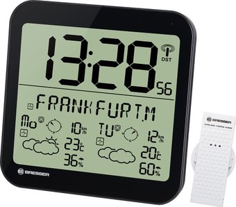 Настенные часы Bresser MyTime Meteotime LCD (черный)