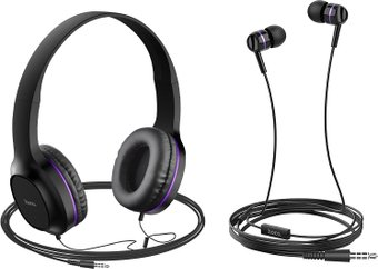 Наушники Hoco W24 (черный/фиолетовый)