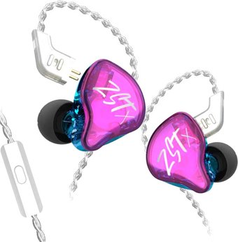 Наушники KZ Acoustics ZST X (с микрофоном, фиолетовый)