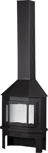 Свободностоящая печь-камин ЭкоКамин Мюнхен пристенно-угловой (черный)