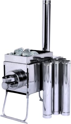 Свободностоящая печь-камин Инвент Экономка средняя (со стационарными экранами)