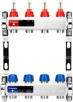 Запорная арматура Varmega Коллектор для теплого пола с расходомерами VM15104 ВР 1"