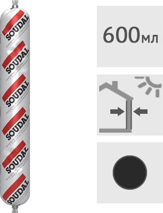 Герметик Soudal Soudaflex 40FC 600 мл (черный)