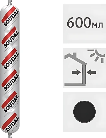 Герметик Soudal Soudaflex 40FC 600 мл (черный)