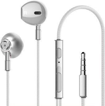 Наушники Lenovo HF140 (серебристый/белый)