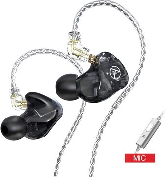 Наушники TRN X7 (черный, с микрофоном)